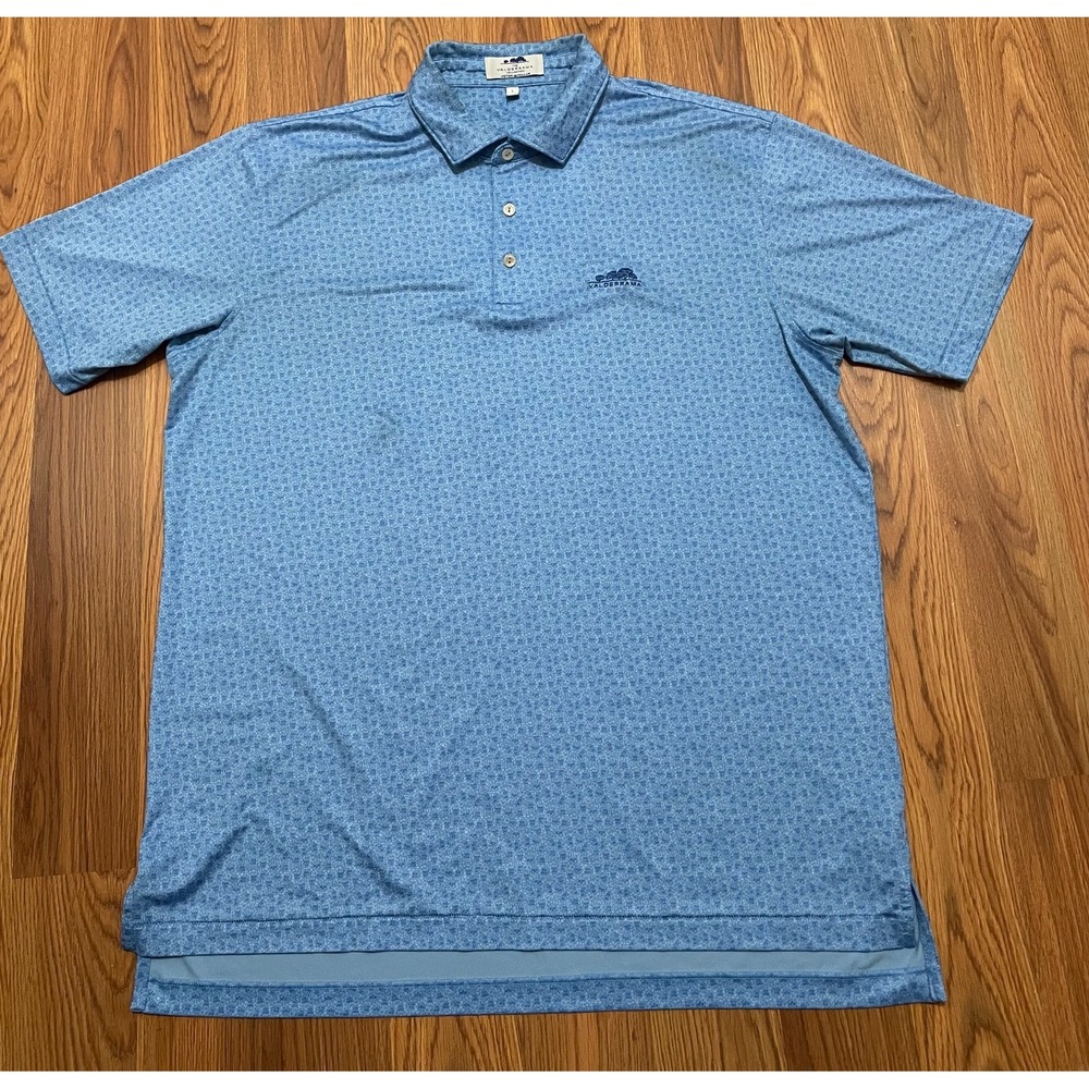 Peter Millar Valderrama Polo Mens Large Blue Stretch Performance Golf